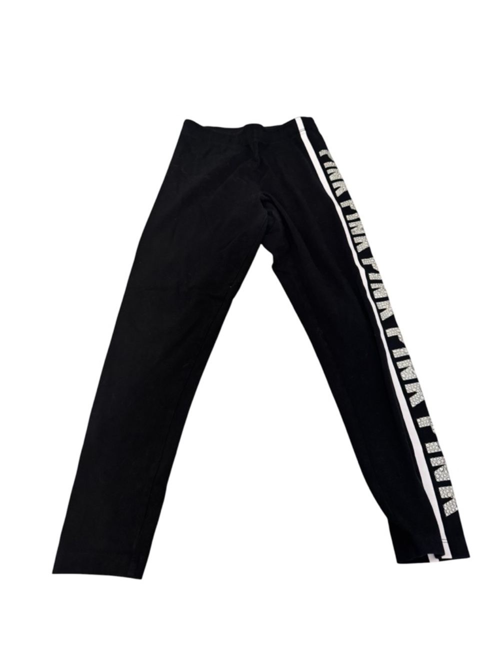 PINK Victoria's Secret Black Leggings with White Side Panel